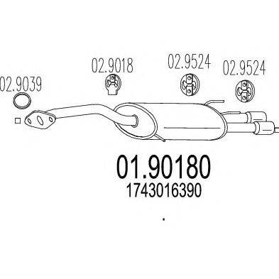 Глушитель выхлопных газов конечный MTS 01.90180