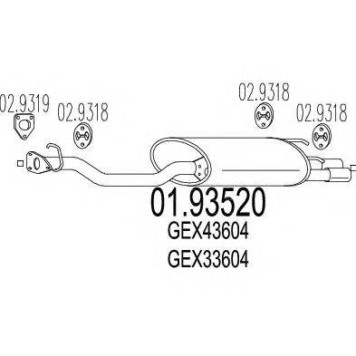 Глушитель выхлопных газов конечный MTS 01.93520