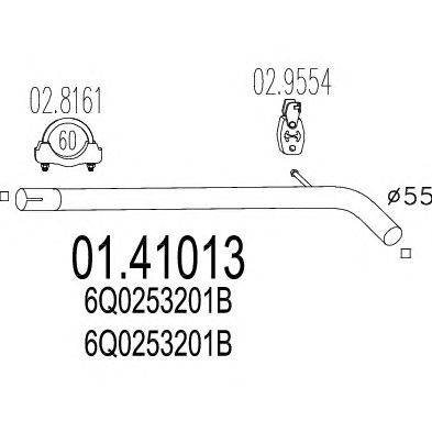 Труба выхлопного газа MTS 01.41013