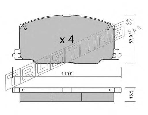 Комплект тормозных колодок, дисковый тормоз TRUSTING 069.0