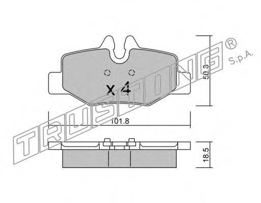 Комплект тормозных колодок, дисковый тормоз FMSI-VERBAND D1615