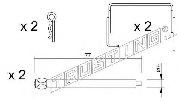 Комплектующие, колодки дискового тормоза TRUSTING KIT.089