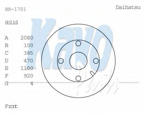 Тормозной диск KAVO PARTS BR-1701