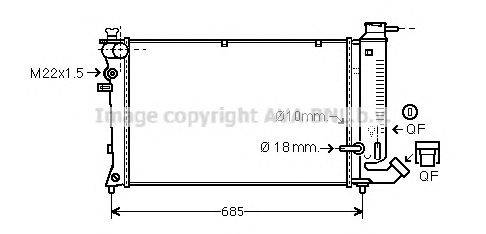 Радиатор, охлаждение двигателя AVA QUALITY COOLING CN2114