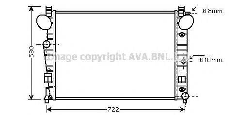 Радиатор, охлаждение двигателя AVA QUALITY COOLING MS2301