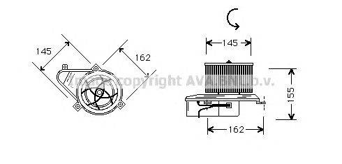 Электродвигатель, вентиляция салона AVA QUALITY COOLING PE7510