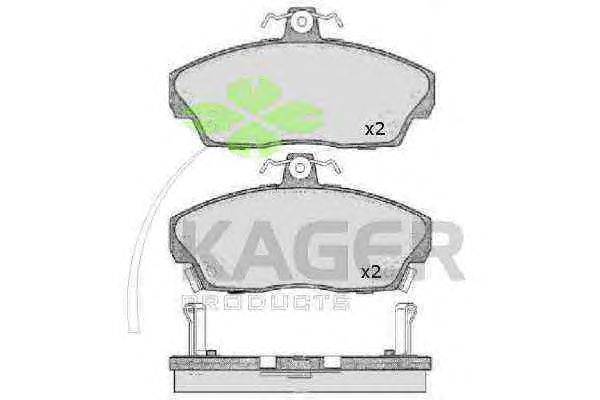 Комплект тормозных колодок, дисковый тормоз KAGER 21515