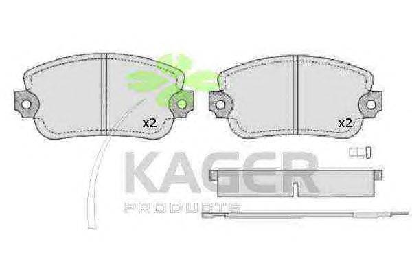 Комплект тормозных колодок, дисковый тормоз KAGER 20292