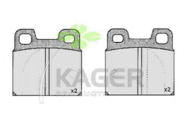 Комплект тормозных колодок, дисковый тормоз KAGER 35-0357