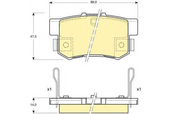 Комплект тормозных колодок, дисковый тормоз HONDA 43022S5AE50