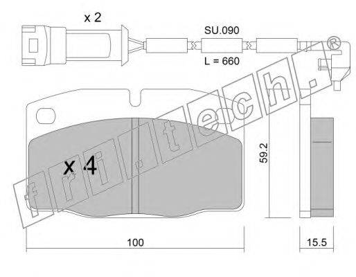 Комплект тормозных колодок, дисковый тормоз fri.tech. 046.1W