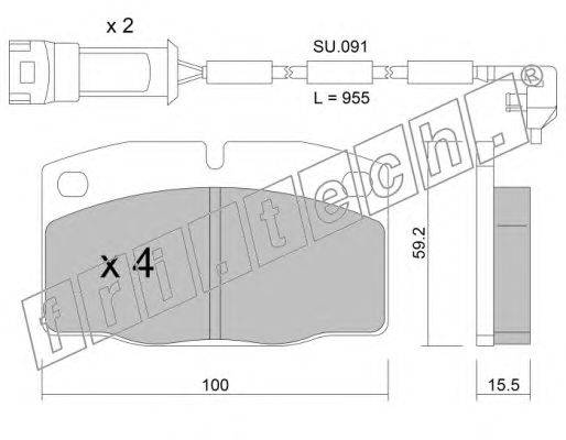 Комплект тормозных колодок, дисковый тормоз fri.tech. 046.2W