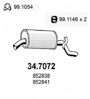 Глушитель выхлопных газов конечный ASSO 34.7072