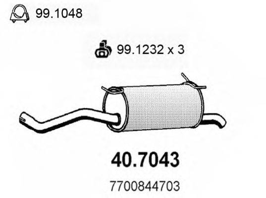 Глушитель выхлопных газов конечный ASSO 407043
