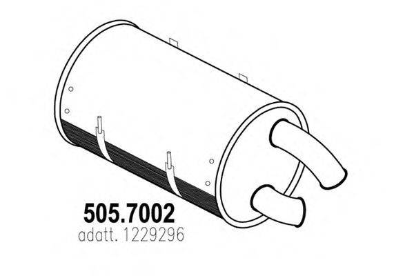 Средний / конечный глушитель ОГ ASSO 505.7002