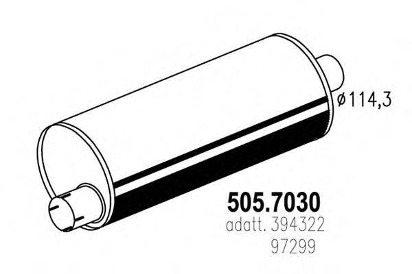 Средний / конечный глушитель ОГ ASSO 505.7030