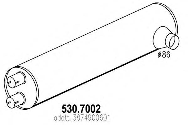 Средний / конечный глушитель ОГ ASSO 530.7002