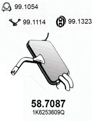 Глушитель выхлопных газов конечный ASSO 58.7087