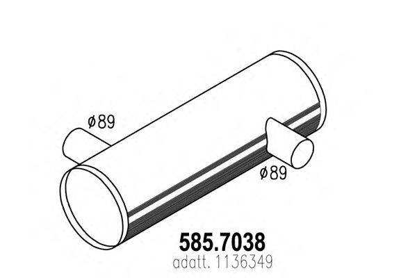 Средний / конечный глушитель ОГ ASSO 585.7038