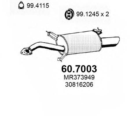 Глушитель выхлопных газов конечный ASSO 60.7003