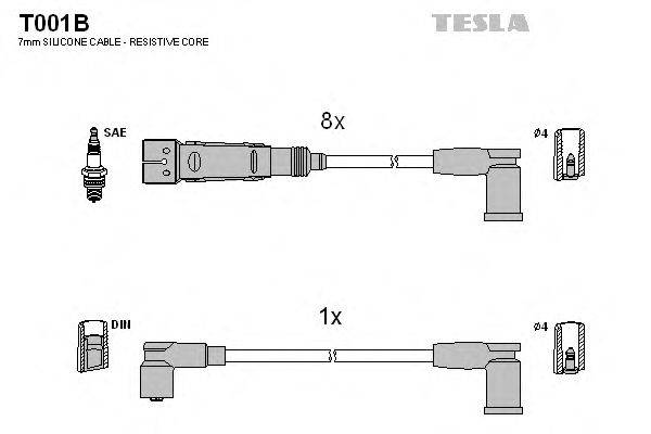 Комплект проводов зажигания TESLA T001B