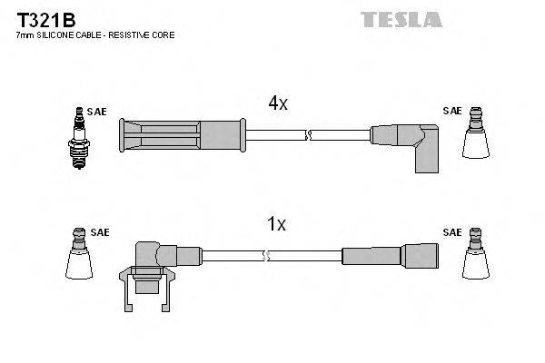 TESLA (НОМЕР: T321B) Комплект проводов зажигания