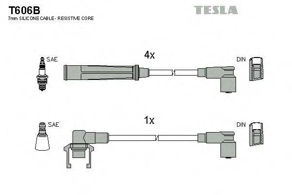 Комплект проводов зажигания TESLA T606B