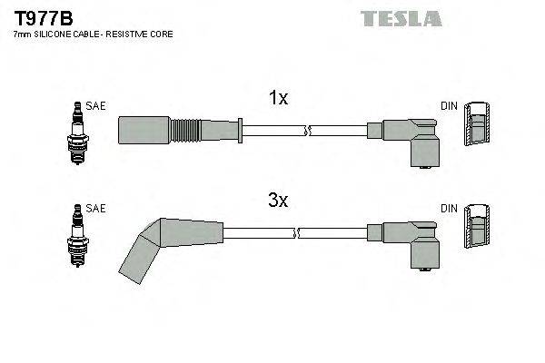 Комплект проводов зажигания TESLA T977B