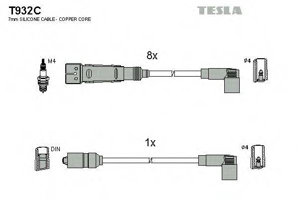 Комплект проводов зажигания TESLA T932C