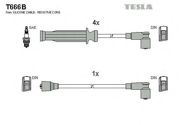 Комплект проводов зажигания TESLA T666B