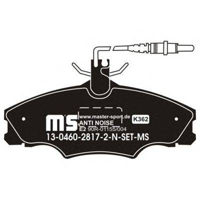 Комплект тормозных колодок, дисковый тормоз MASTER-SPORT 13-0460-2817-2N-SET-MS