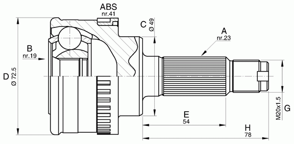 Шарнирный комплект, приводной вал OPEN PARTS CVJ5570.10