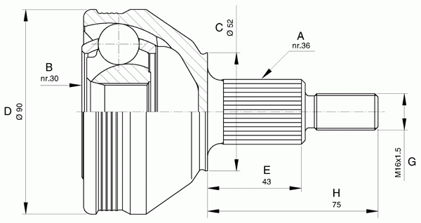 Шарнирный комплект, приводной вал OPEN PARTS CVJ5609.10