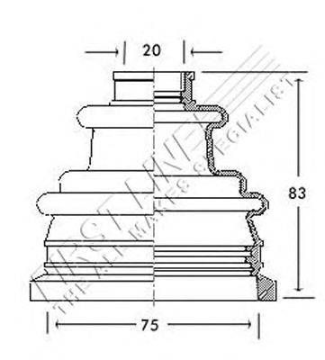 Пыльник, приводной вал FIRST LINE FCB2089