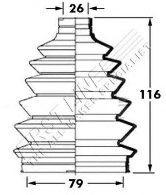 Пыльник, приводной вал FIRST LINE FCB6008