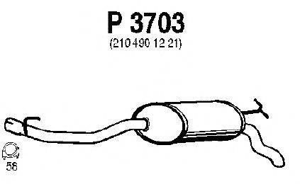 Глушитель выхлопных газов конечный FENNO P3703
