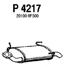 Глушитель выхлопных газов конечный FENNO P4217