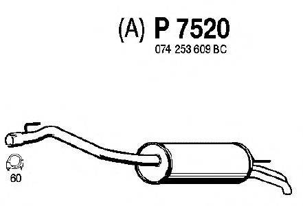 Глушитель выхлопных газов конечный FENNO P7520