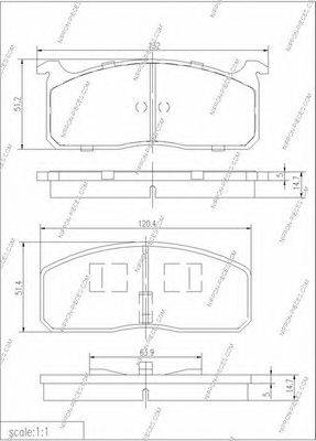 Комплект тормозных колодок, дисковый тормоз NPS 5002224