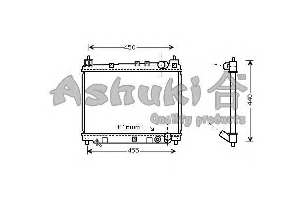 Радиатор, охлаждение двигателя ASHUKI T553-15