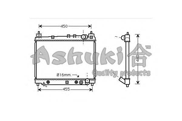 Радиатор, охлаждение двигателя ASHUKI T553-16