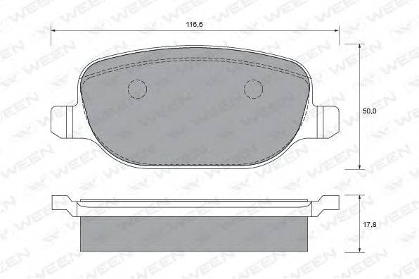 Комплект тормозных колодок, дисковый тормоз WEEN 151-1905
