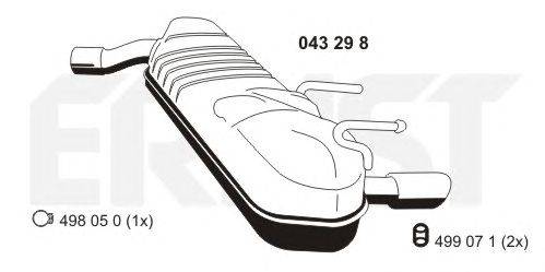 Глушитель выхлопных газов конечный ERNST 043298