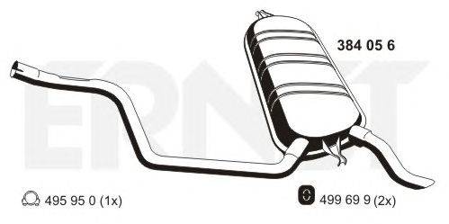 Глушитель выхлопных газов конечный ERNST 384056