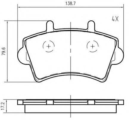 Комплект тормозных колодок, дисковый тормоз OPEL 4403467