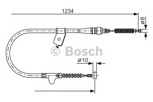 Трос, стояночная тормозная система BOSCH 1987477816