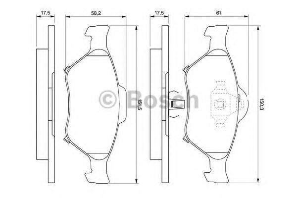 Комплект тормозных колодок, дисковый тормоз BOSCH 0 986 494 101