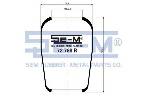 Кожух пневматической рессоры SEM LASTIK 72.768.R