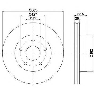 Тормозной диск HELLA PAGID 54136