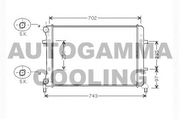 Радиатор, охлаждение двигателя AUTOGAMMA 104308